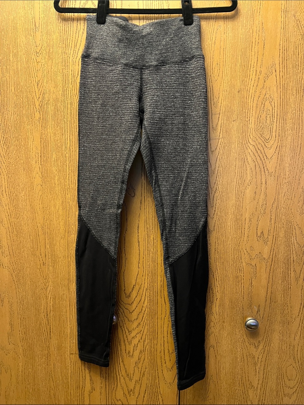 lululemon athletica Grey Heather Leggings with Black Panels